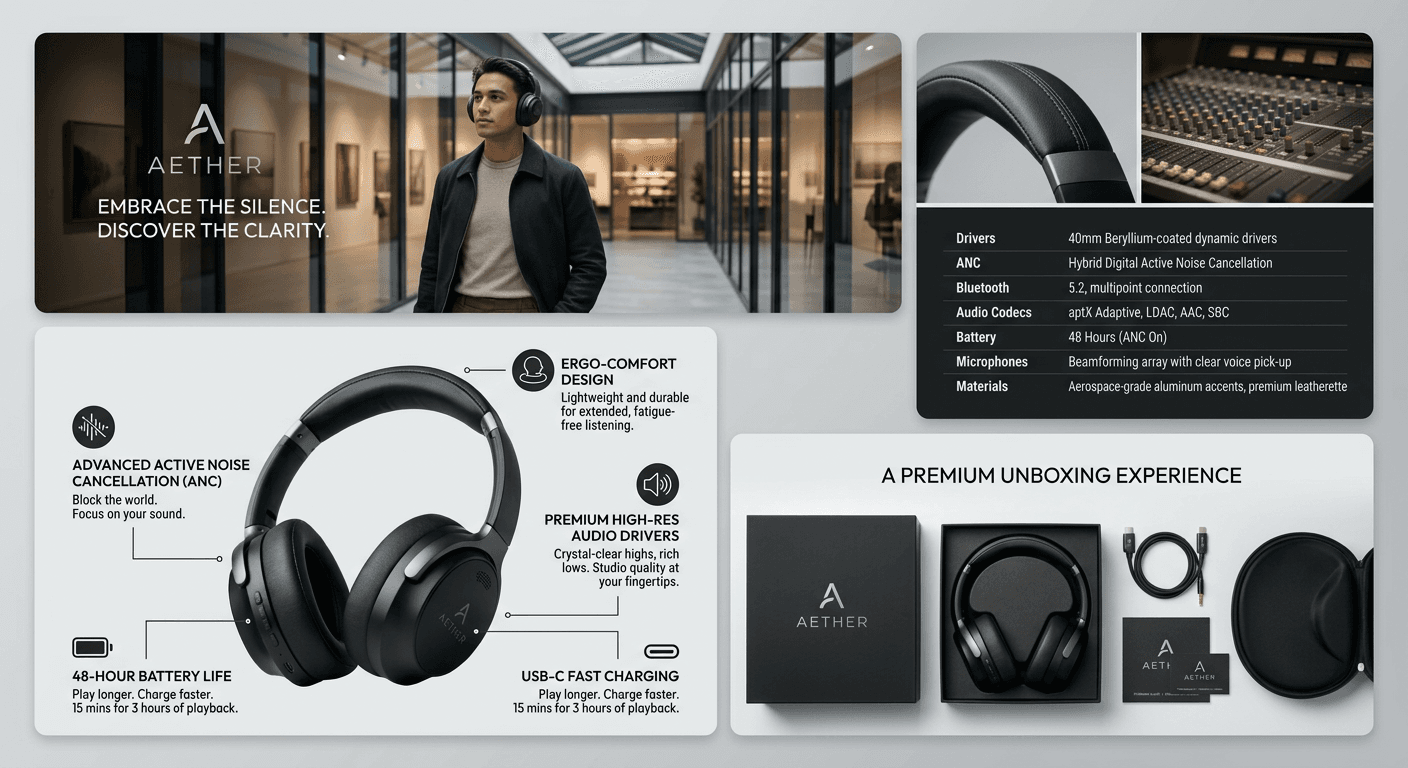 AI Rendered Create premium A+ Content images for your Amazon Brand Registry. Comparison charts, lifestyle banners, and feature callouts.