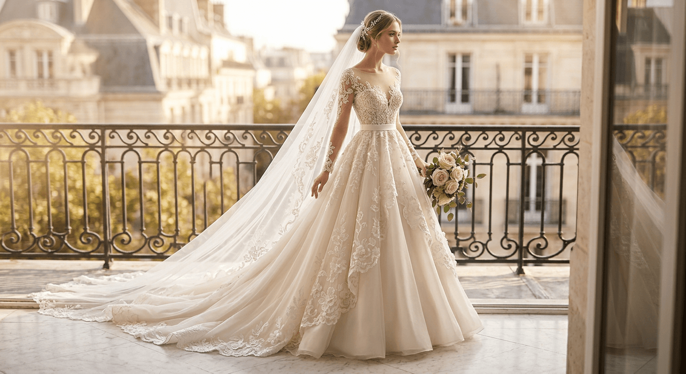 AI Rendered Transform bridal gown sketches into photorealistic images. Help brides visualize their dream dress before the first stitch.