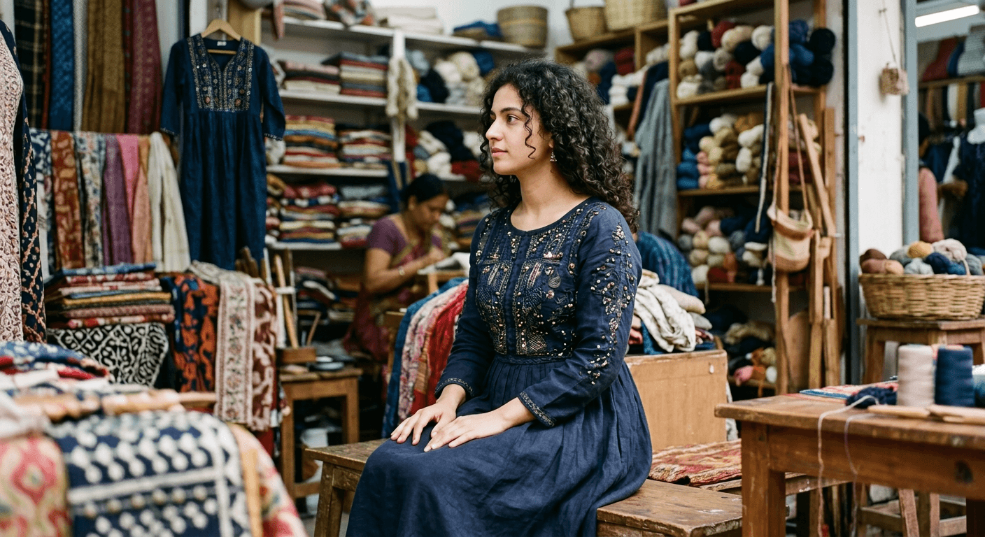 AI Rendered Enhance embroidery, beading, and handwork details in garment photos. Show craftsmanship that justifies premium pricing.