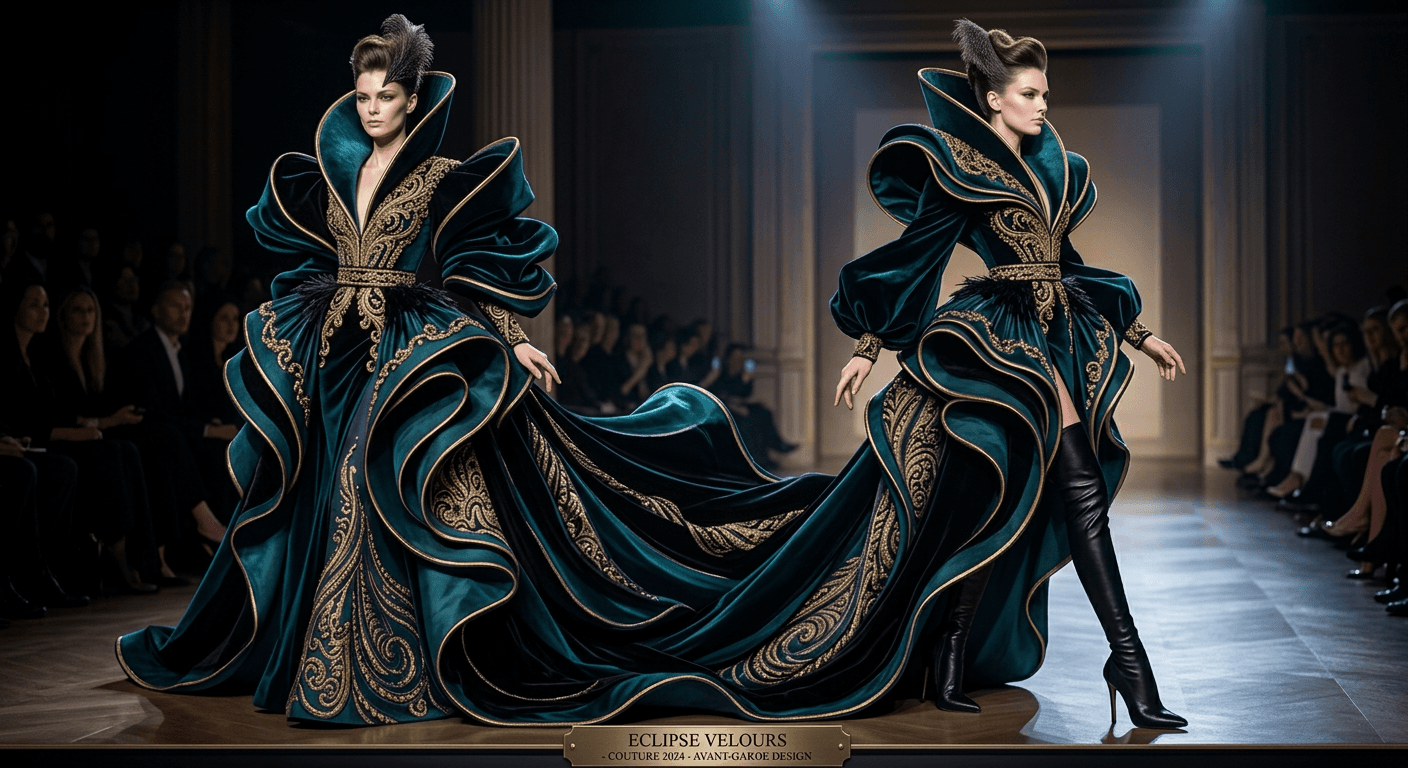 AI Rendered Bring haute couture design sketches to life. See elaborate gowns and couture pieces as if they were already created.
