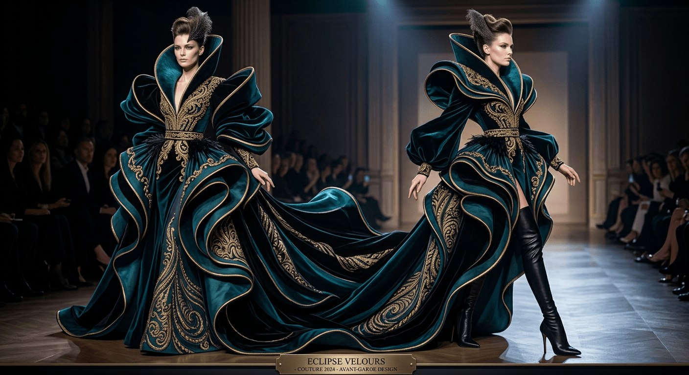 AI Rendered Bring haute couture design sketches to life. See elaborate gowns and couture pieces as if they were already created.