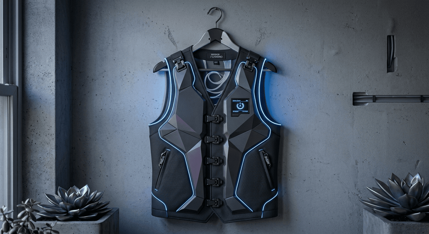 AI Rendered Design a unique cyberpunk style vest with AI.