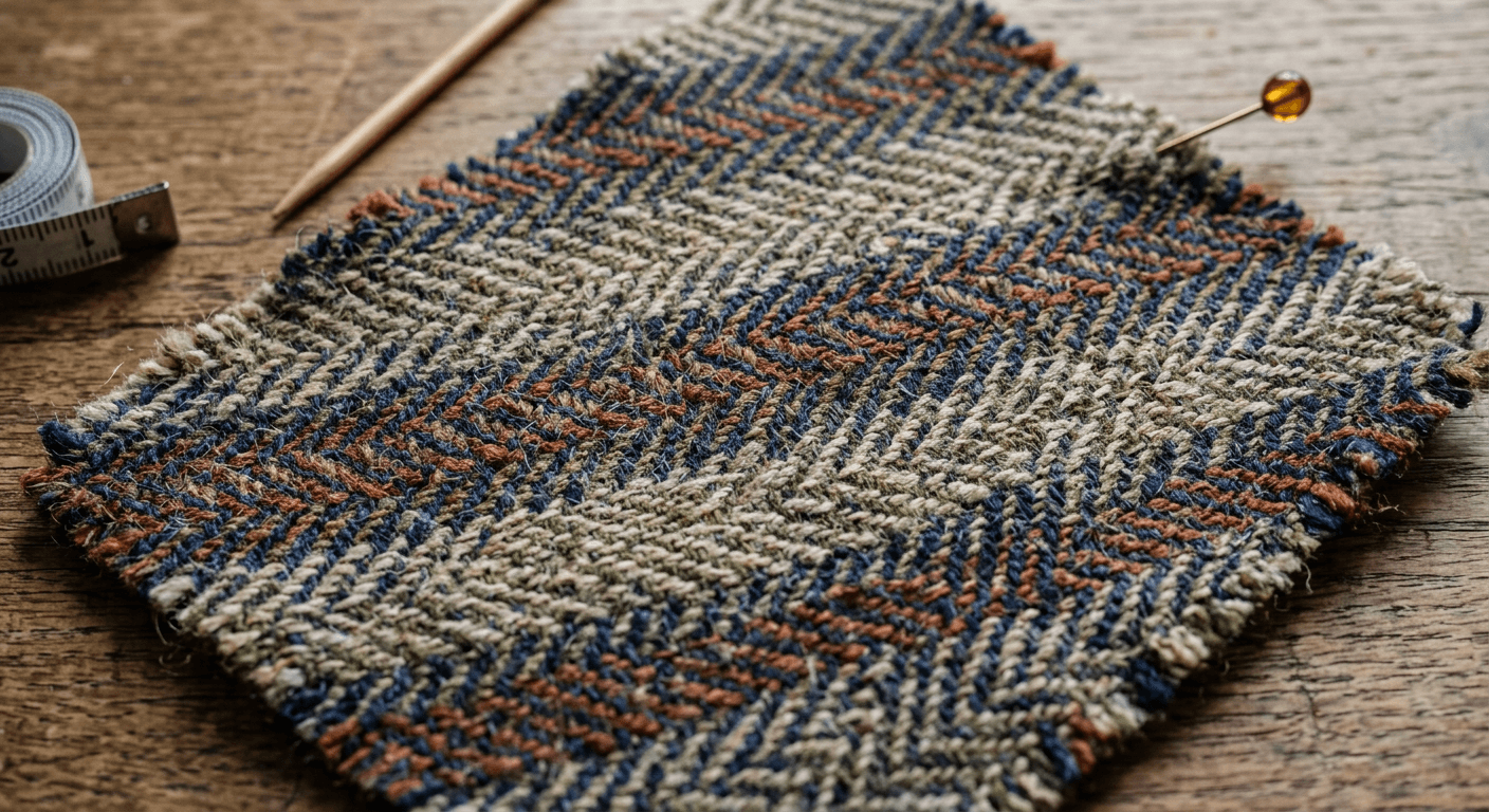 Raw flat fabric swatch before AI 3D visualization