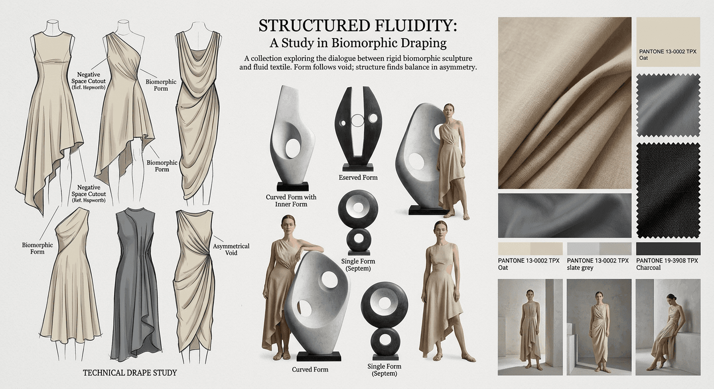 Cohesive, AI-generated fashion mood board providing clear visual design direction