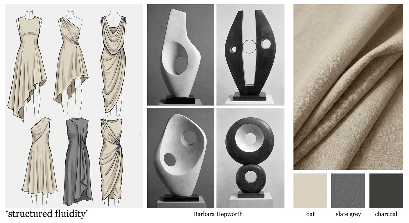 Raw, unorganized concept images and fashion inspiration before AI processing