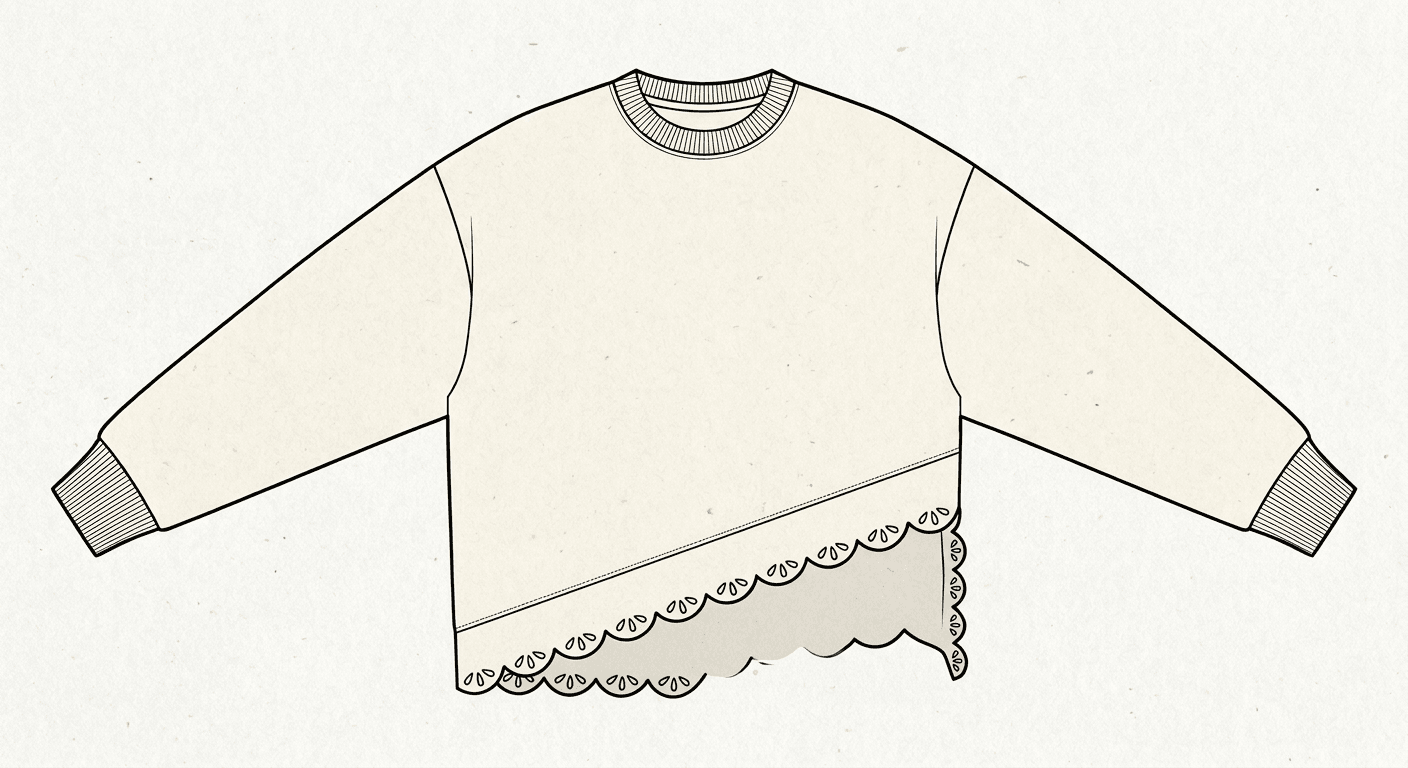 AI Rendered Generate design variations from a base garment concept. Explore necklines, hemlines, sleeves, and silhouette options.