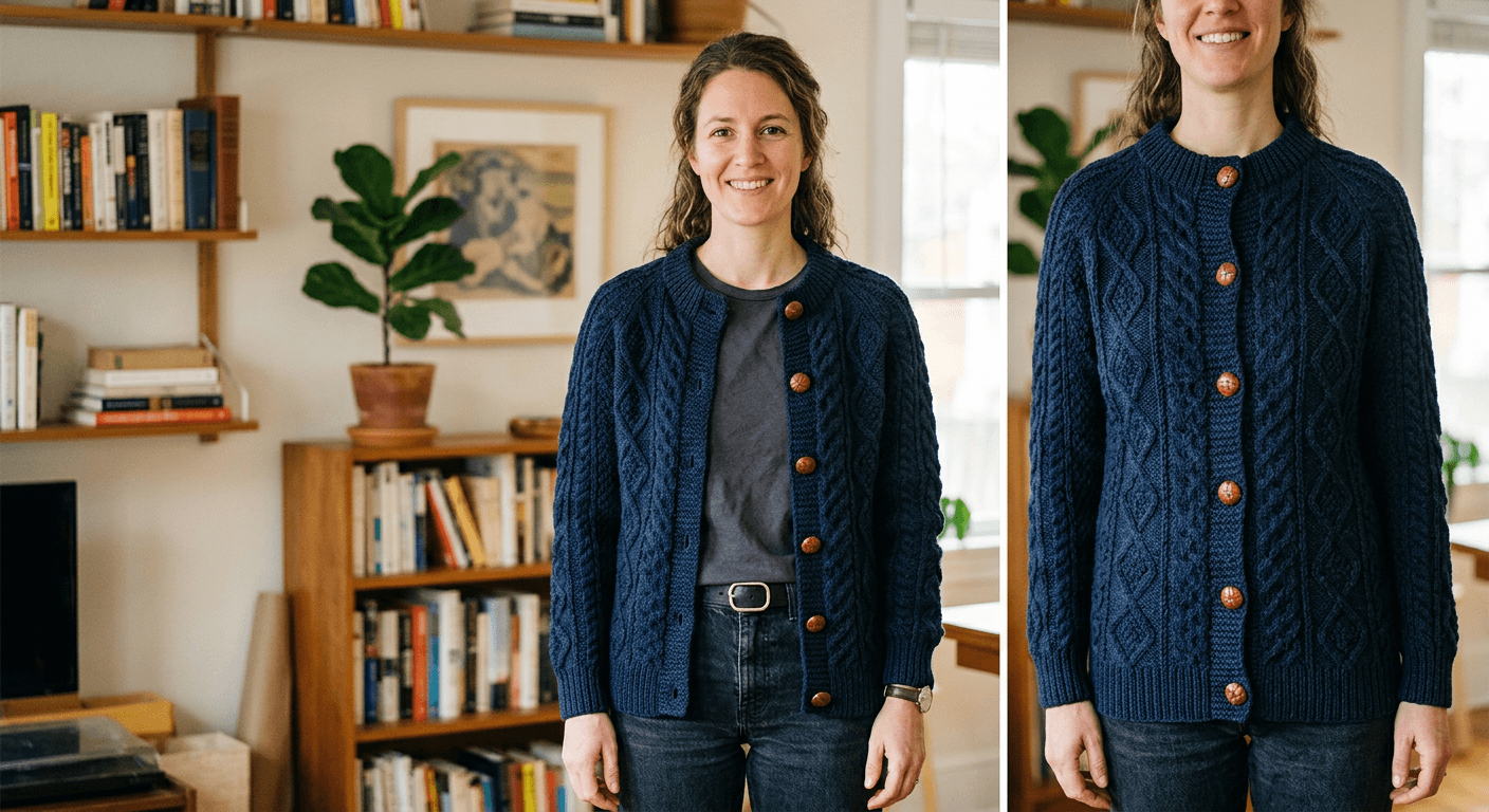 Original Generate a back view of your garment from a front-facing product photo. Show customers both sides.