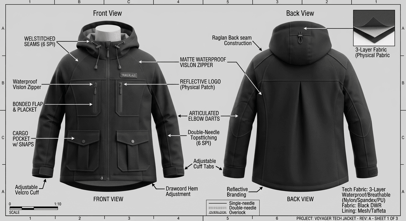 AI Rendered Convert 2D garment flats into 3D visualizations. See how your flat technical drawings look as real clothing.