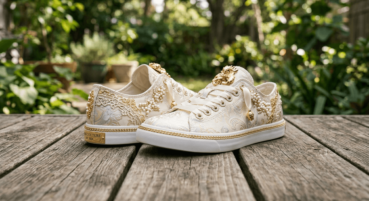 AI Rendered Design a unique haute couture style sneakers with AI.