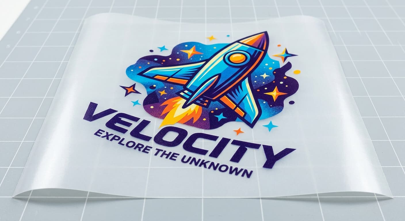 Flat design before HTV or DTF transfer on garment