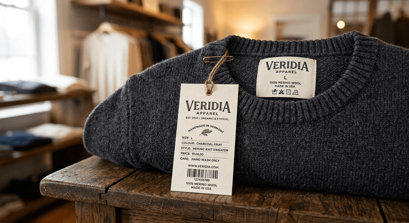 AI Rendered Preview woven labels, hang tags, and care labels on actual garments. See branding before ordering.