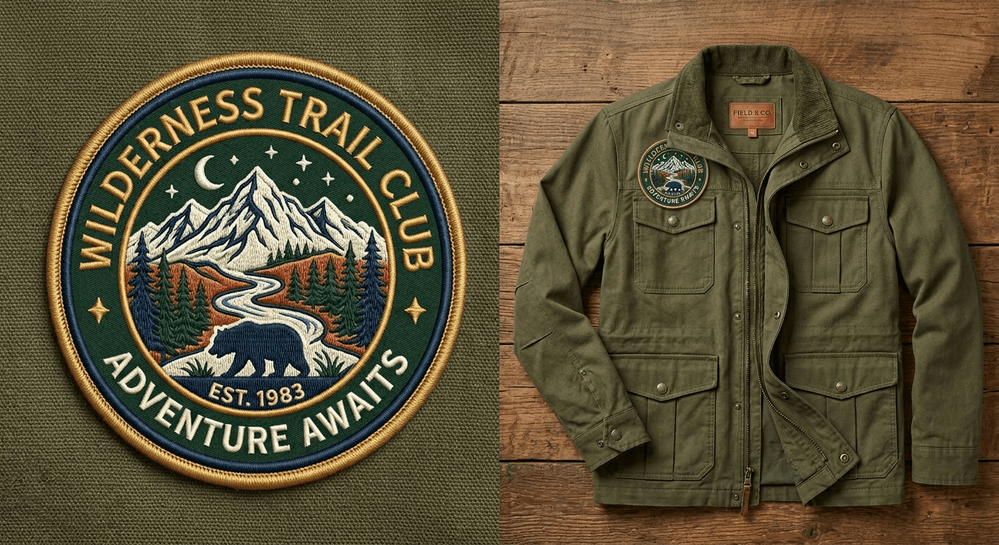 AI Rendered Preview embroidered patches, woven patches, and badges on garments. See exact placement and scale before production.