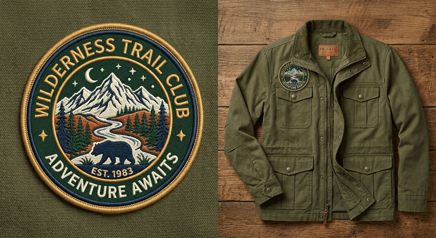AI Rendered Preview embroidered patches, woven patches, and badges on garments. See exact placement and scale before production.