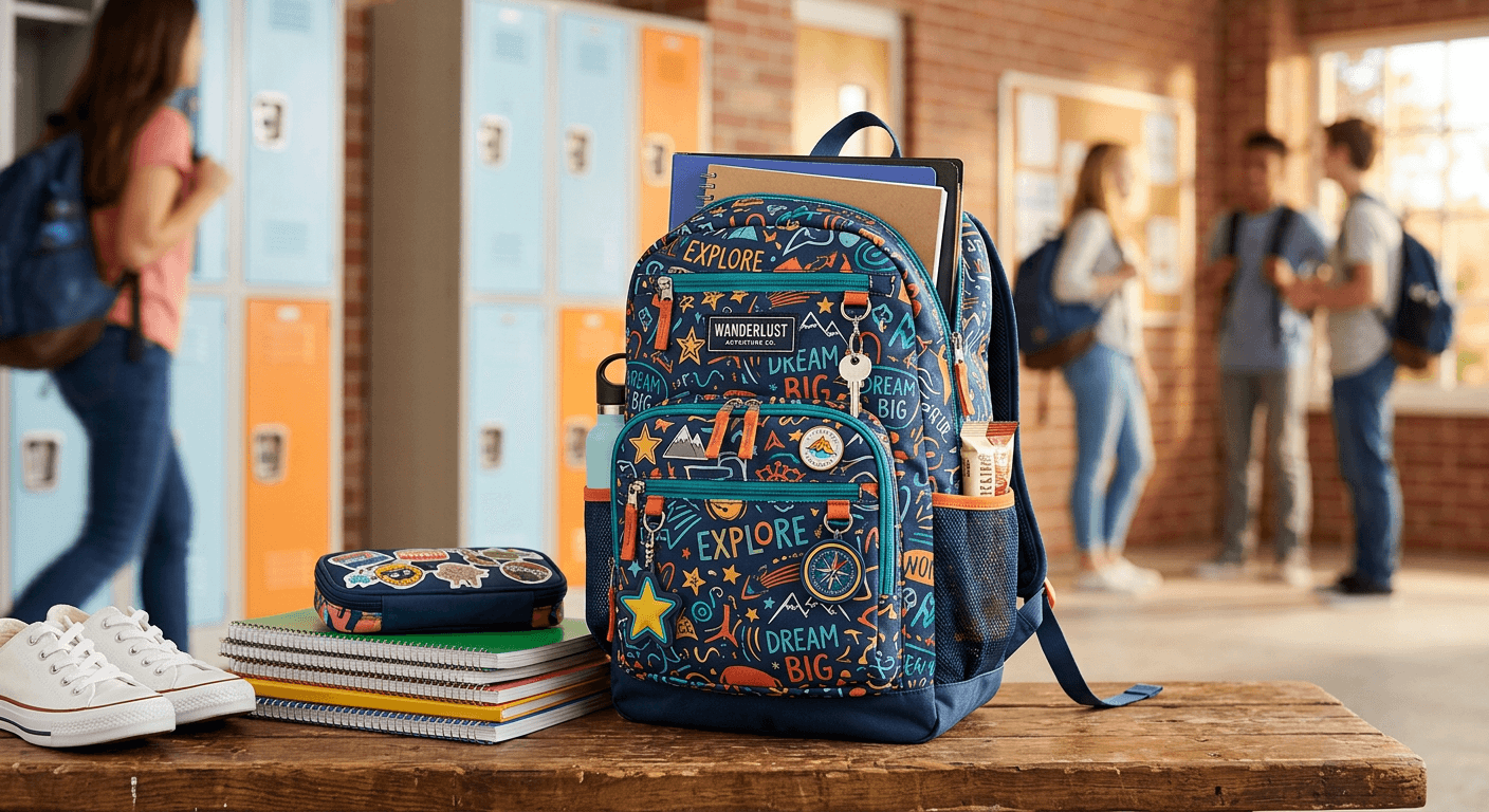 Original Create back-to-school themed product photos. Campus vibes, school supplies, and academic settings.