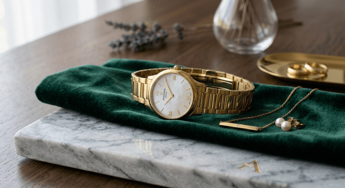 Luxury product placed on an elegant AI-generated marble surface by 4fashionai.com