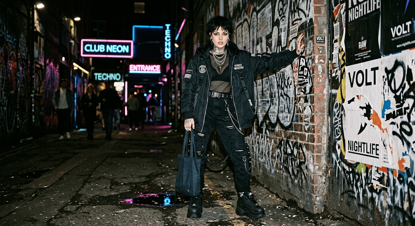 Standard streetwear product photography before neon light effects by 4fashionai