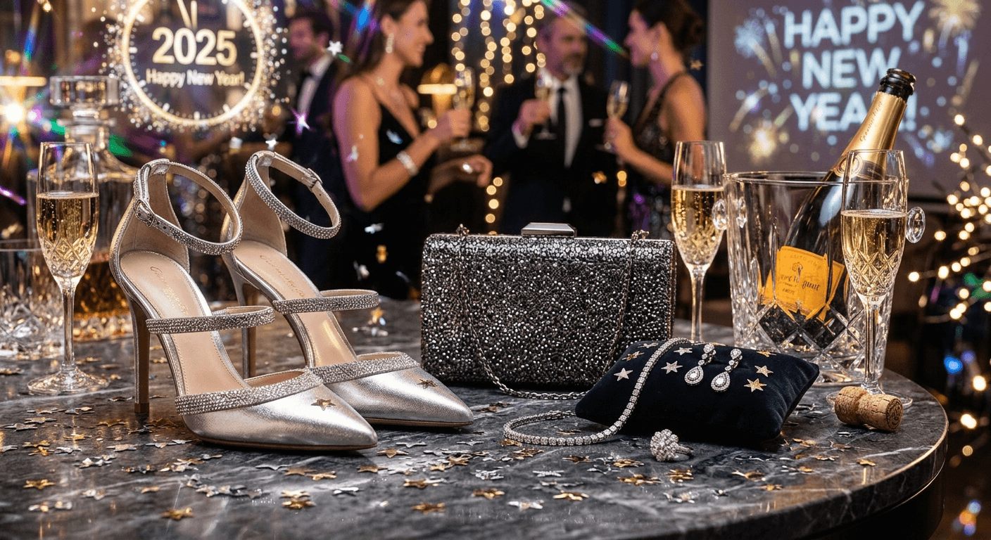 AI Rendered Create glamorous New Year's Eve themed product photos. Champagne, confetti, sequins, and celebration vibes.