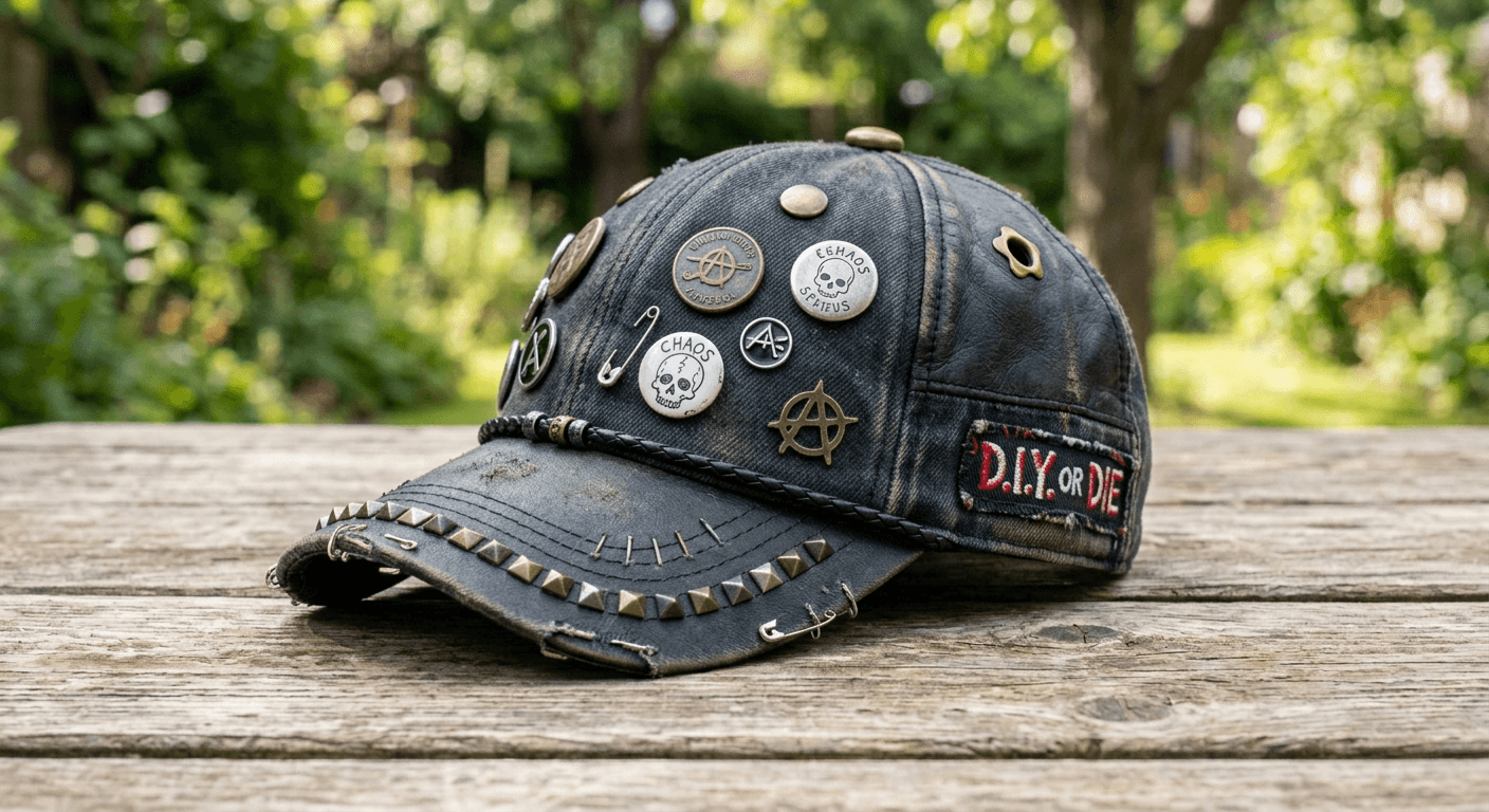 AI Rendered Design a unique punk style hat with AI.