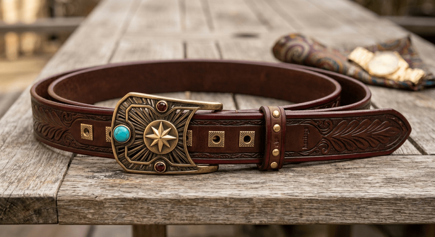 AI Rendered Design a unique retro style belt with AI.