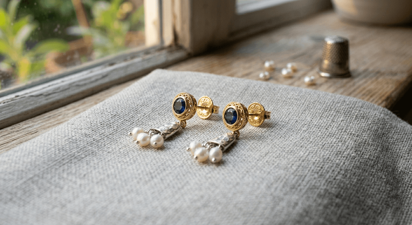 AI Rendered Design a unique retro style earrings with AI.