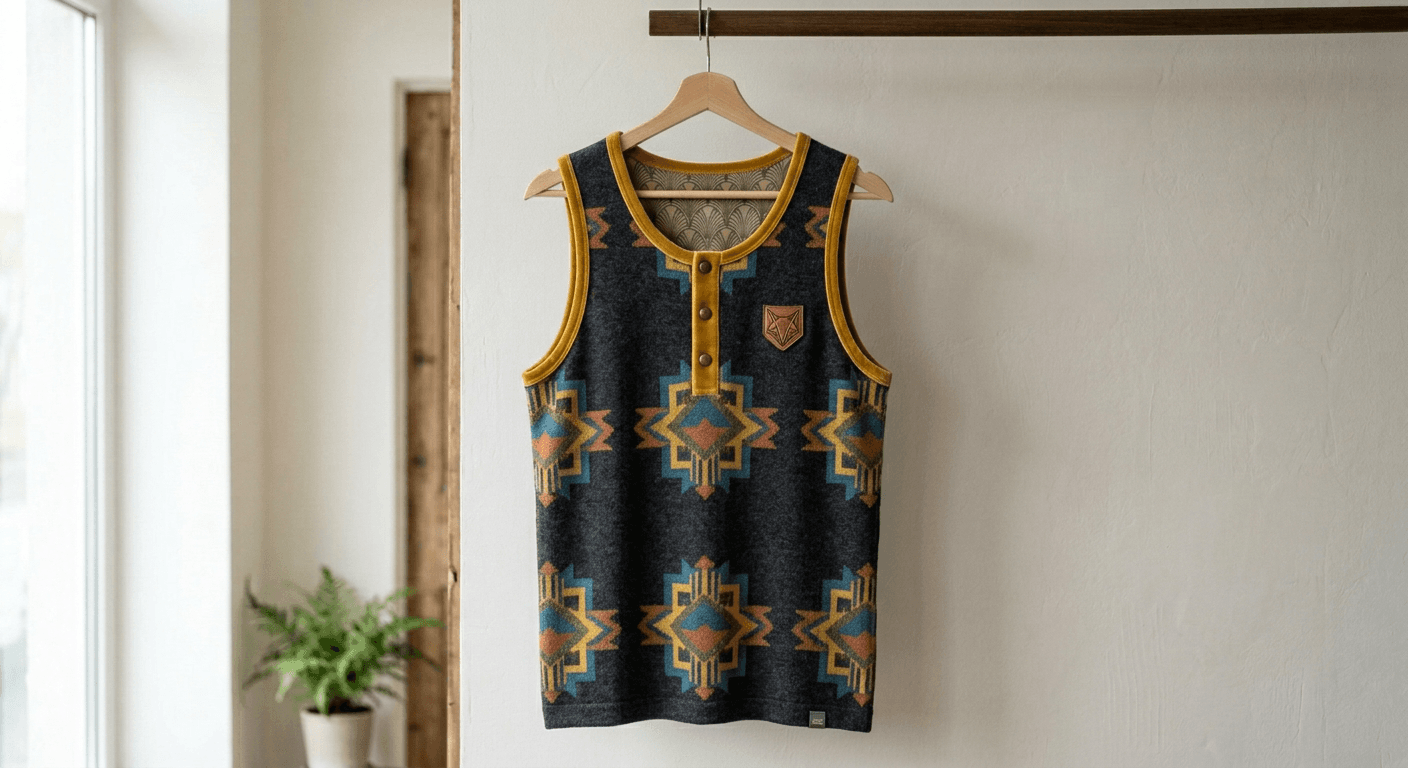 AI Rendered Design a unique retro style vest with AI.