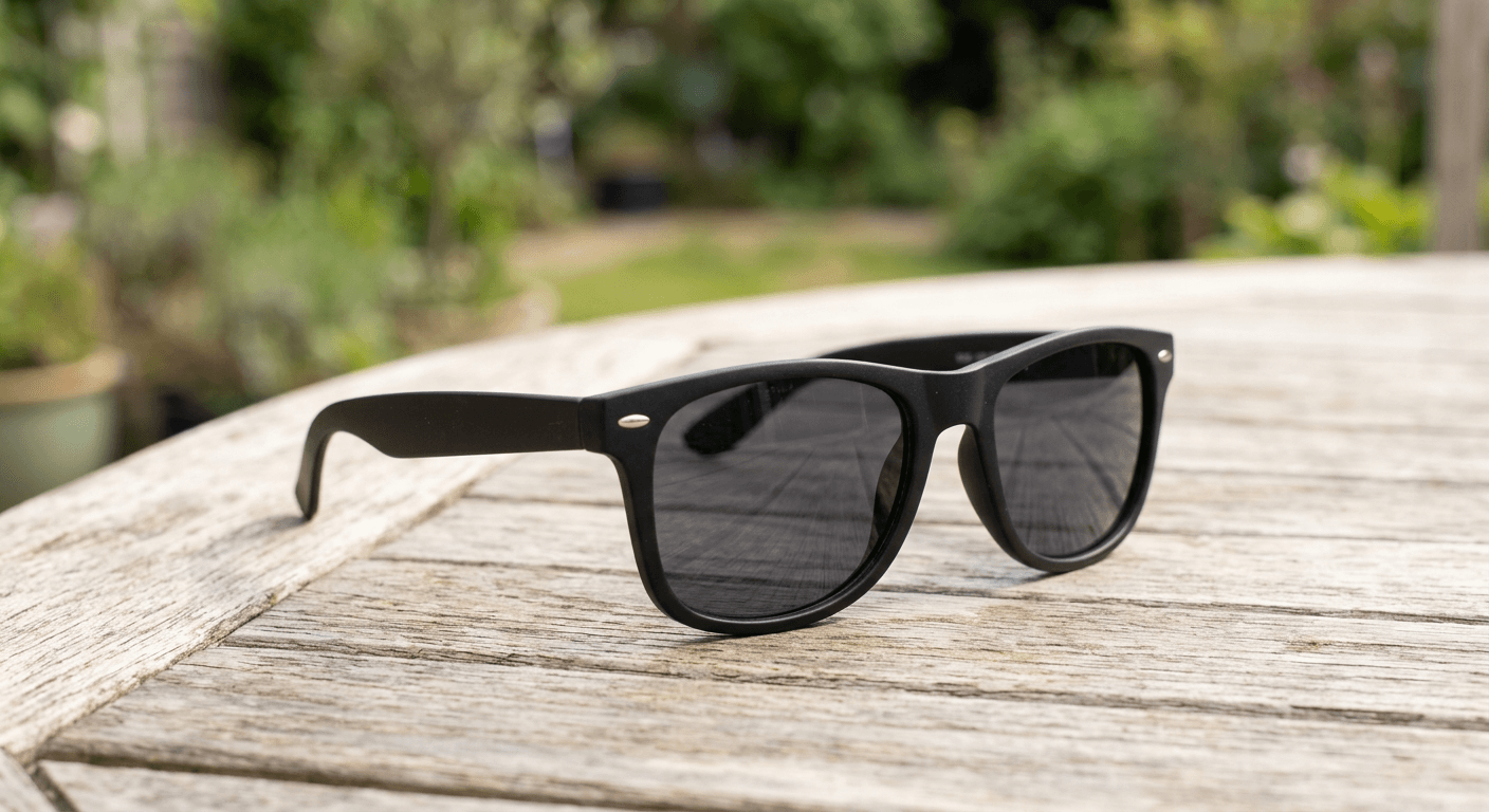 Original Design a unique rocker style sunglasses with AI.
