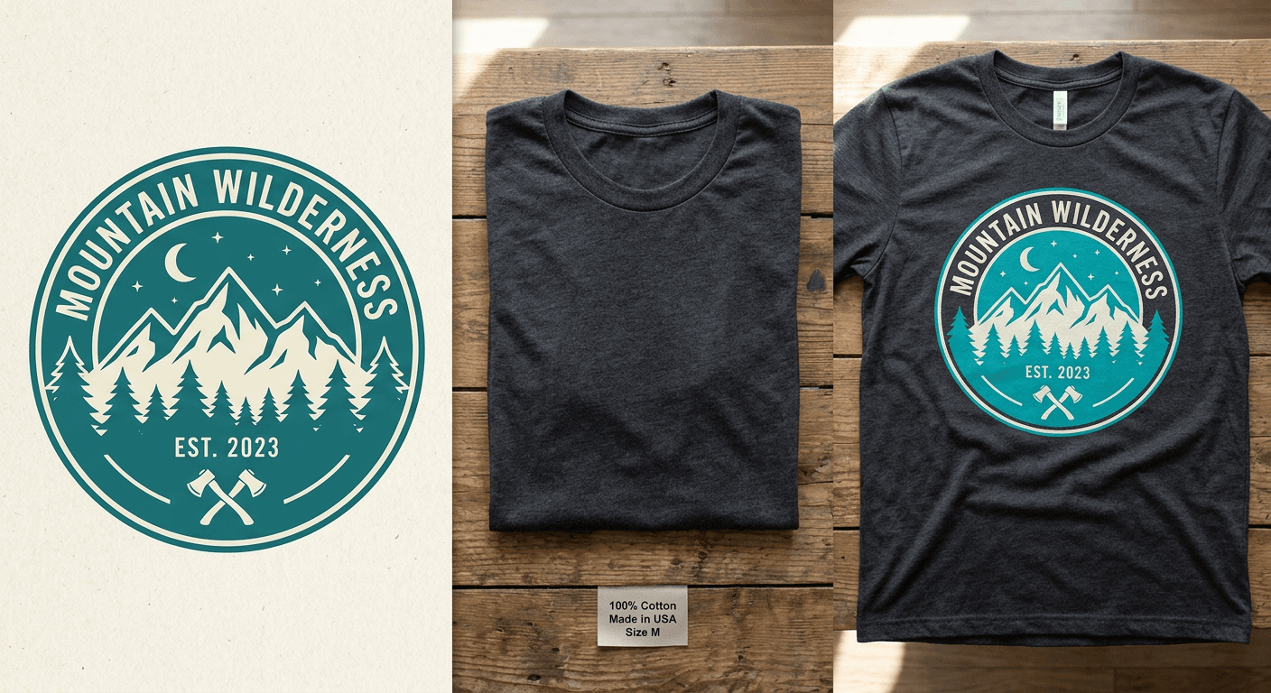 Original Preview screen print designs on garments before production. See exact position, size, and color on the final product.