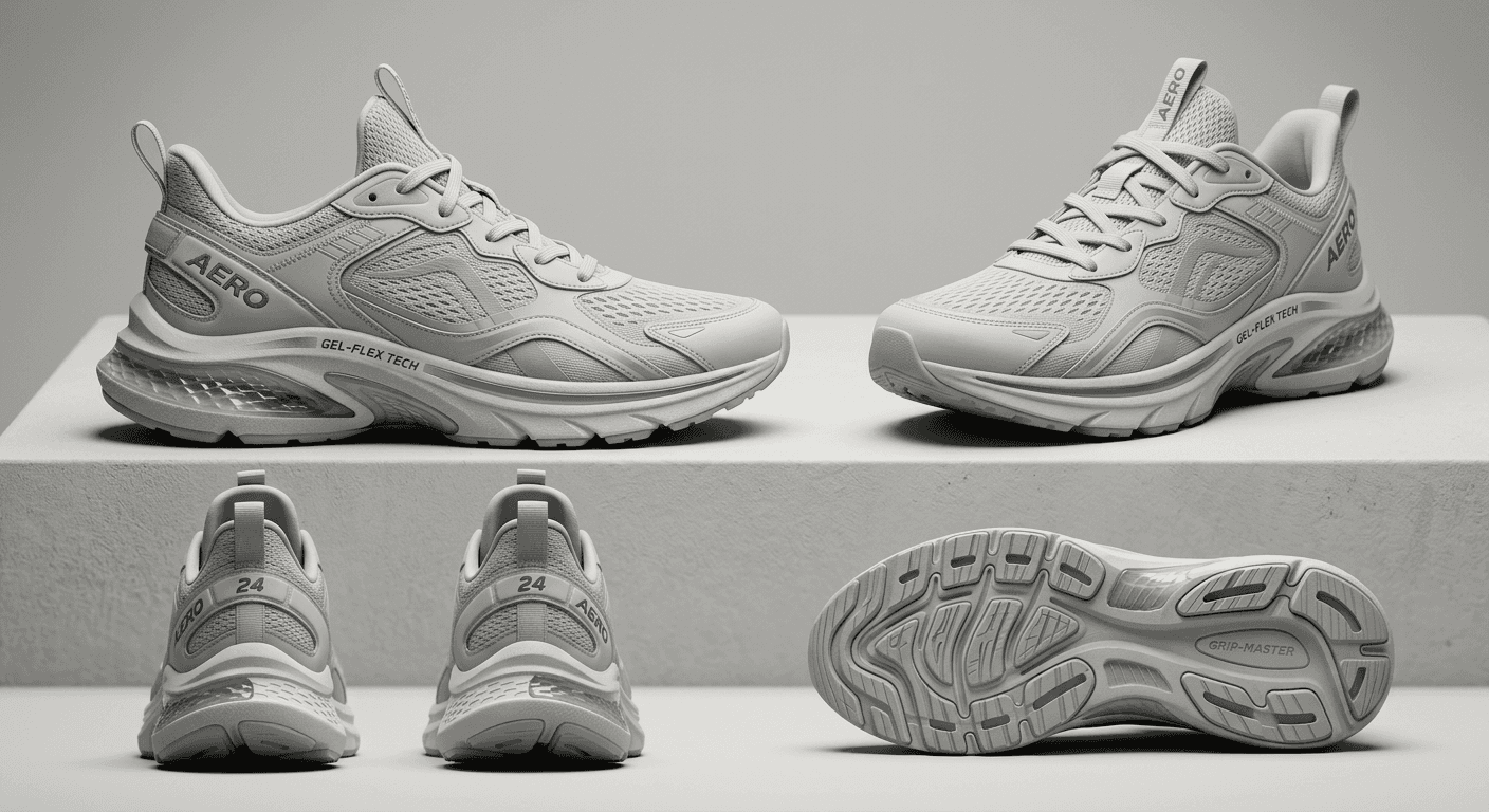 AI Rendered Transform footwear design sketches into photorealistic product images. See your shoe designs as finished products.