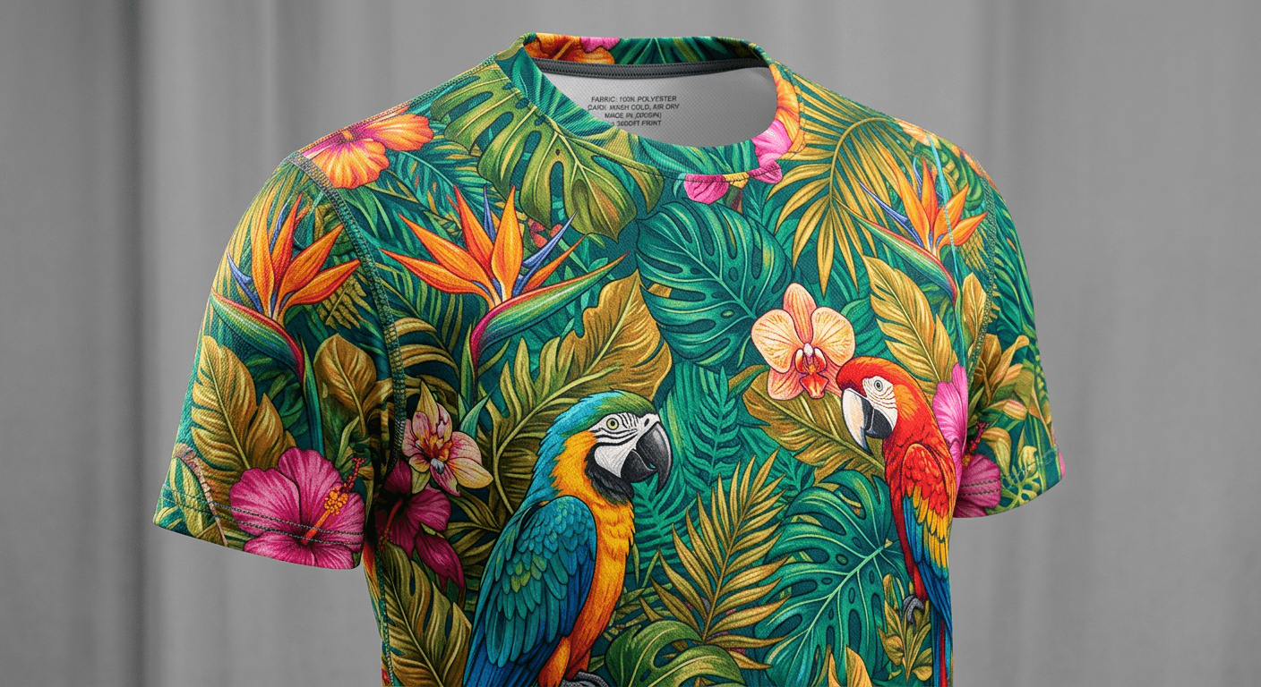 AI Rendered Preview all-over sublimation prints on garments. See edge-to-edge coverage, seam alignment, and color vibrancy.