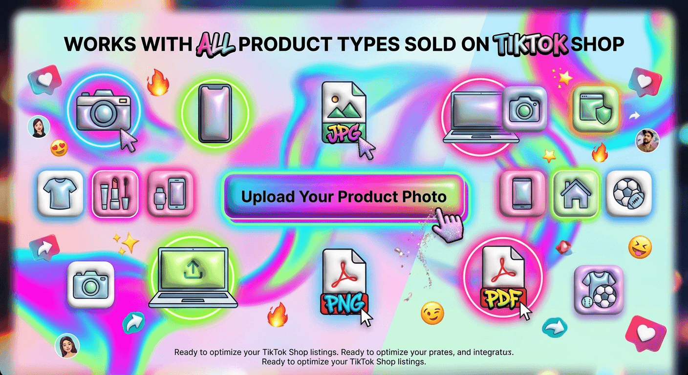 AI Rendered Create scroll-stopping product photos optimized for TikTok Shop. Trendy, vibrant, and Gen-Z approved aesthetics.