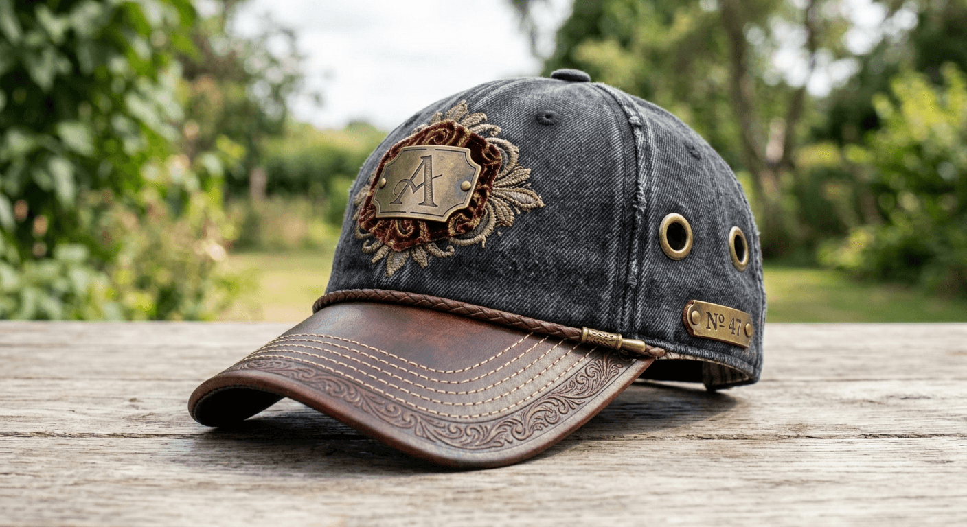 Hyper-realistic vintage style cap generated by 4fashionai artificial intelligence