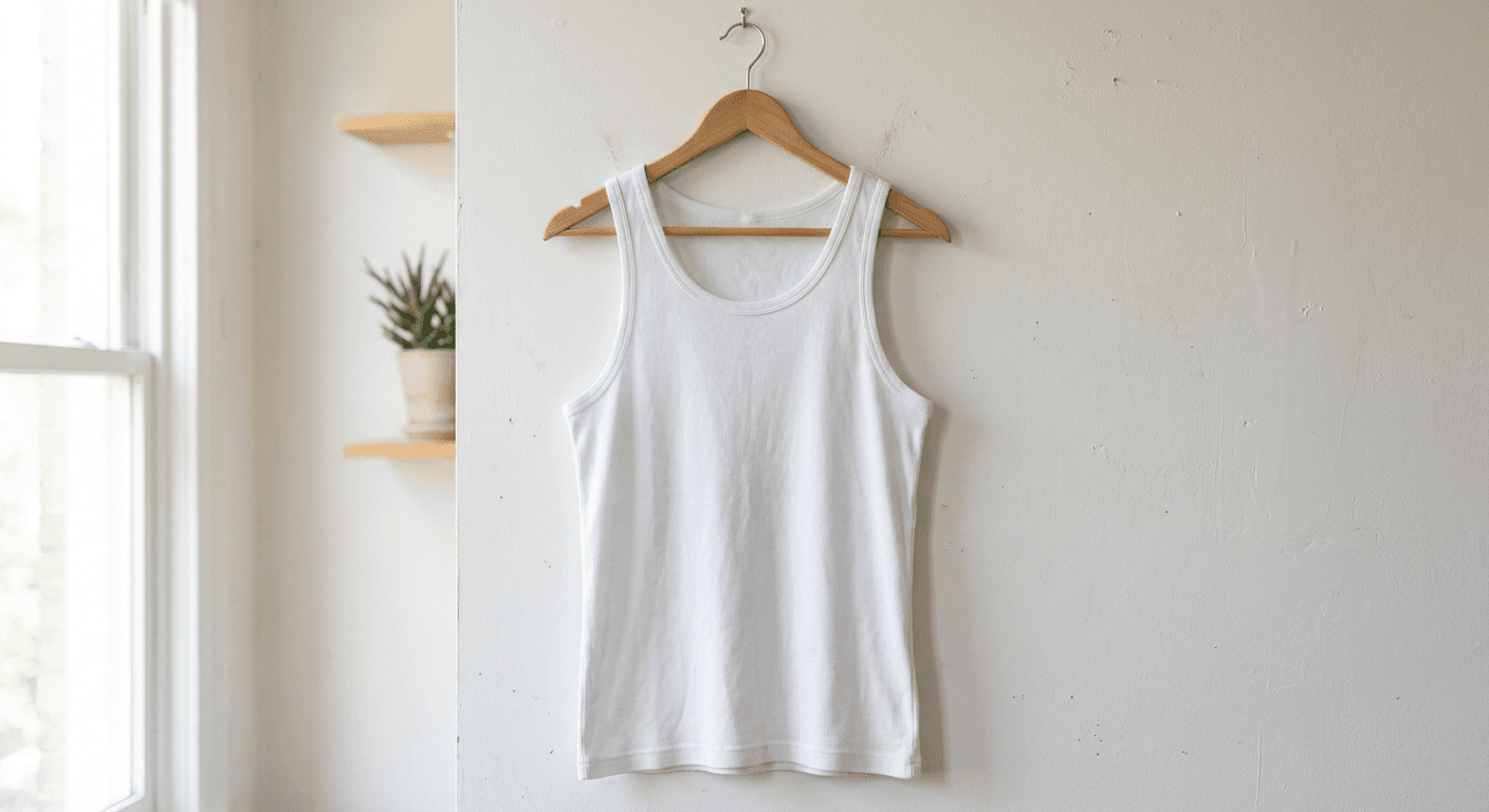 Initial basic tank top sketch or flat lay before AI processing