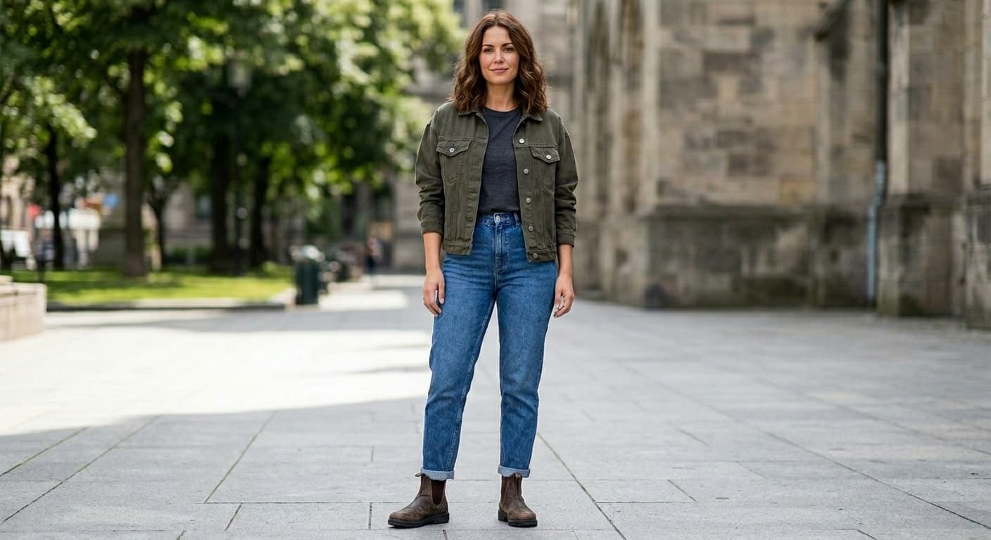 Outfit after AI virtual shoe try on with elegant heels - 4fashionai