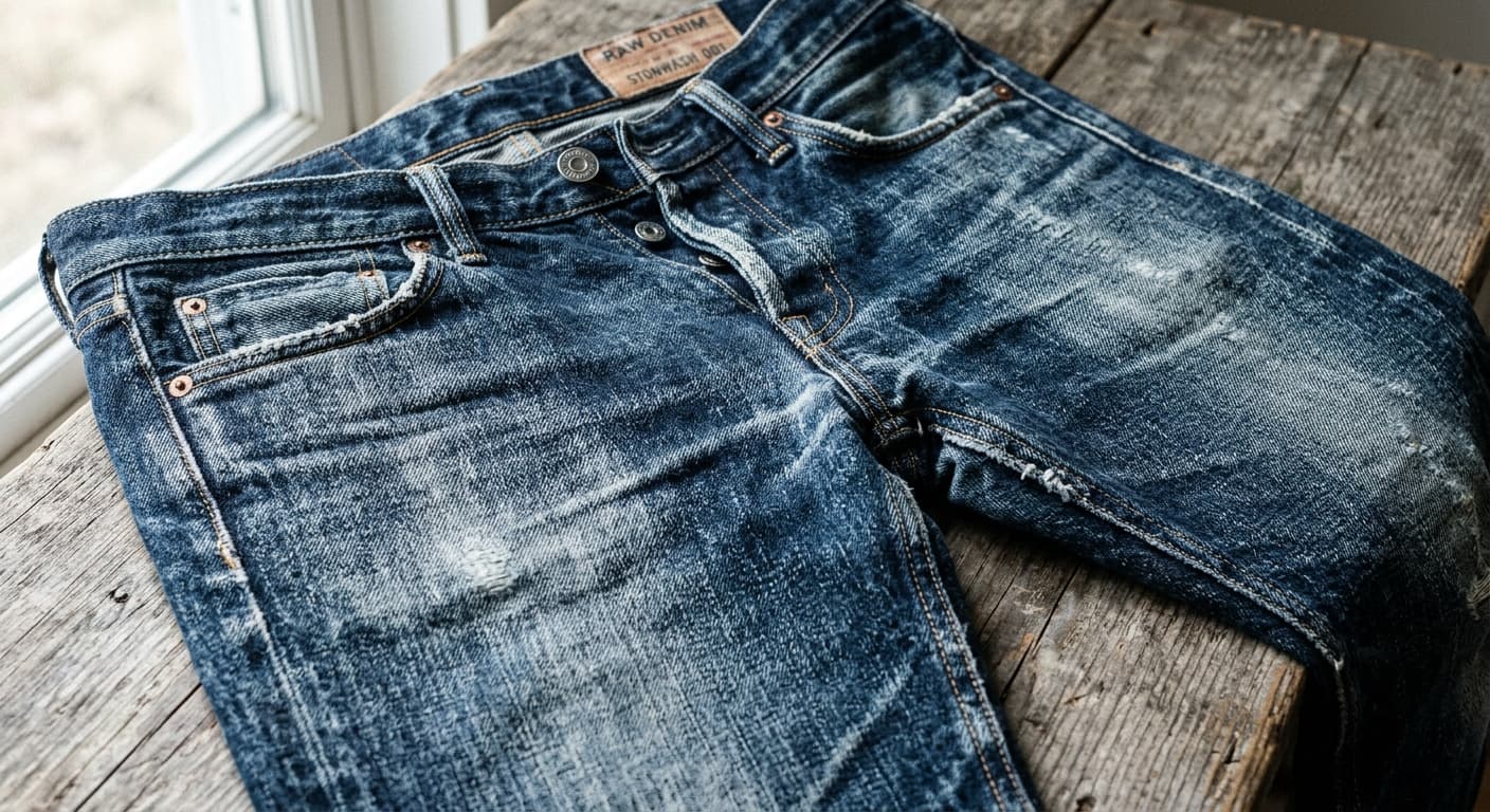 Original Preview garment wash treatments before processing. Stonewash, acid wash, enzyme wash, and garment dye effects.