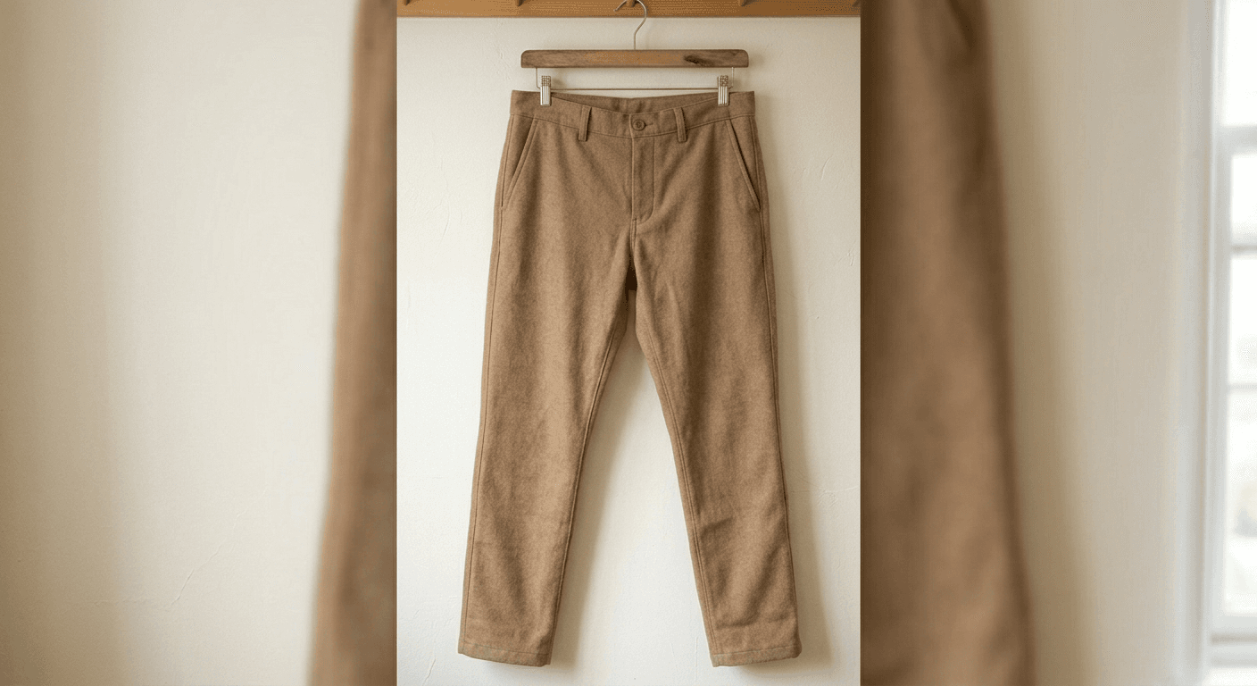AI Rendered Visualize pants designs made of wool fabric.