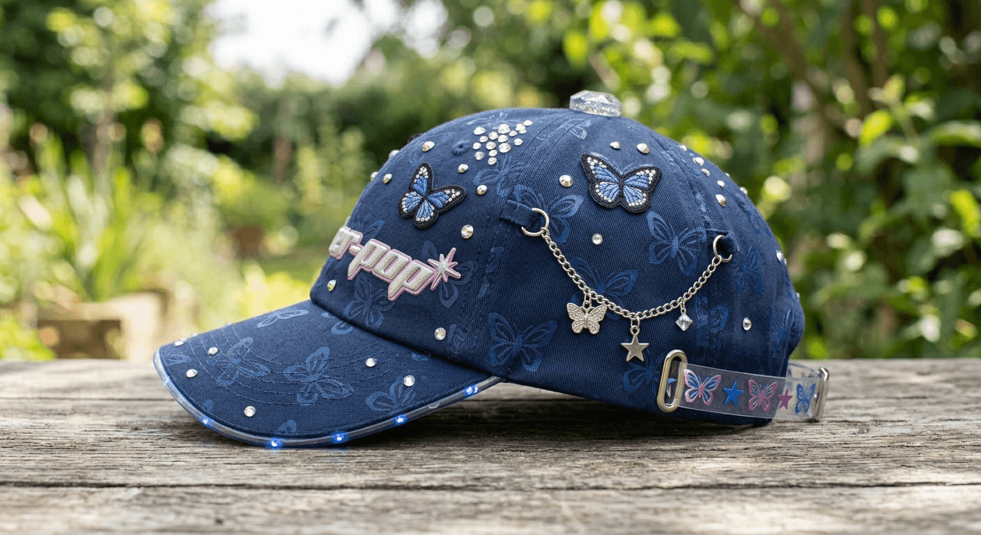 Stunning hyper-realistic Y2K cap designed by AI