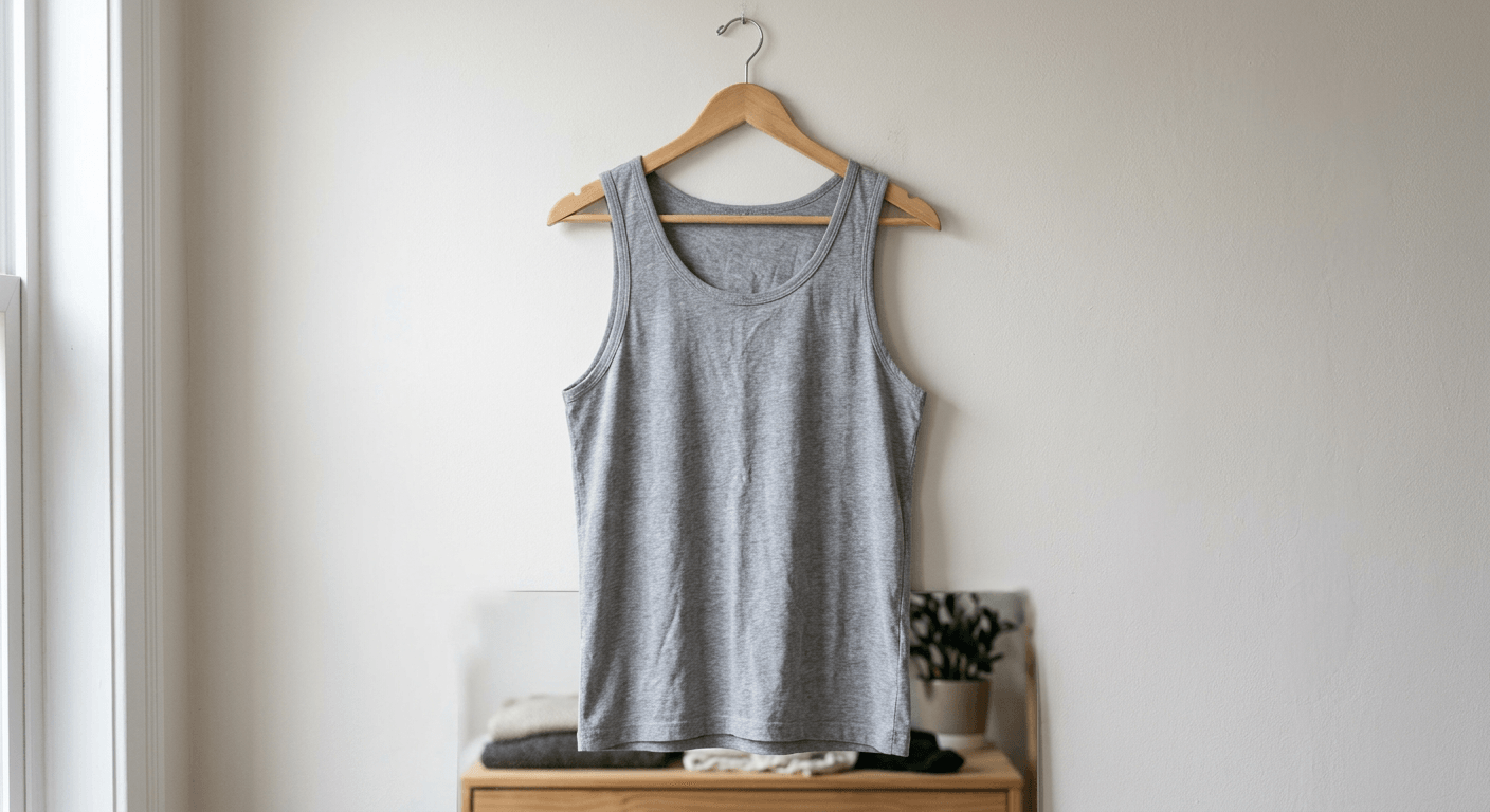 Basic structural concept of a yoga tank top before AI enhancement